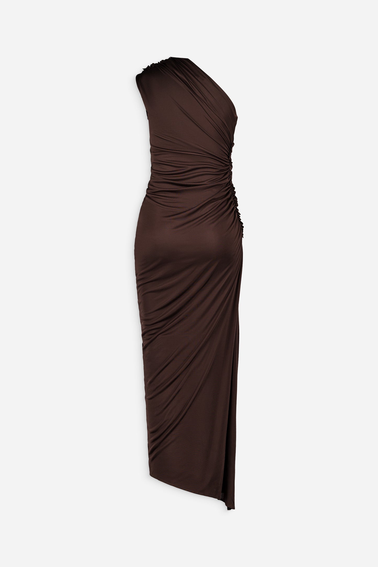 Asymmetric ruched dress