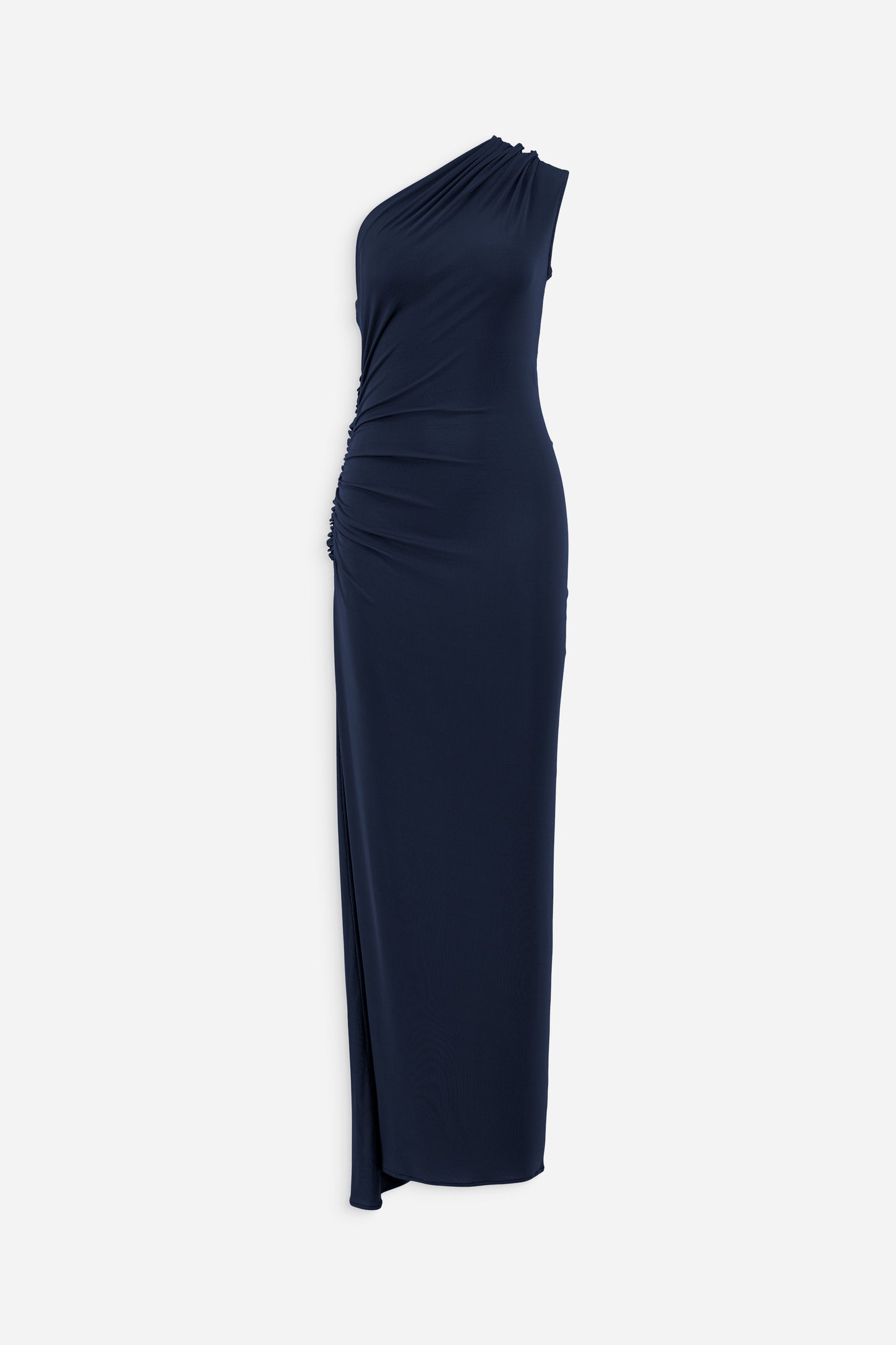 Asymmetric ruched dress