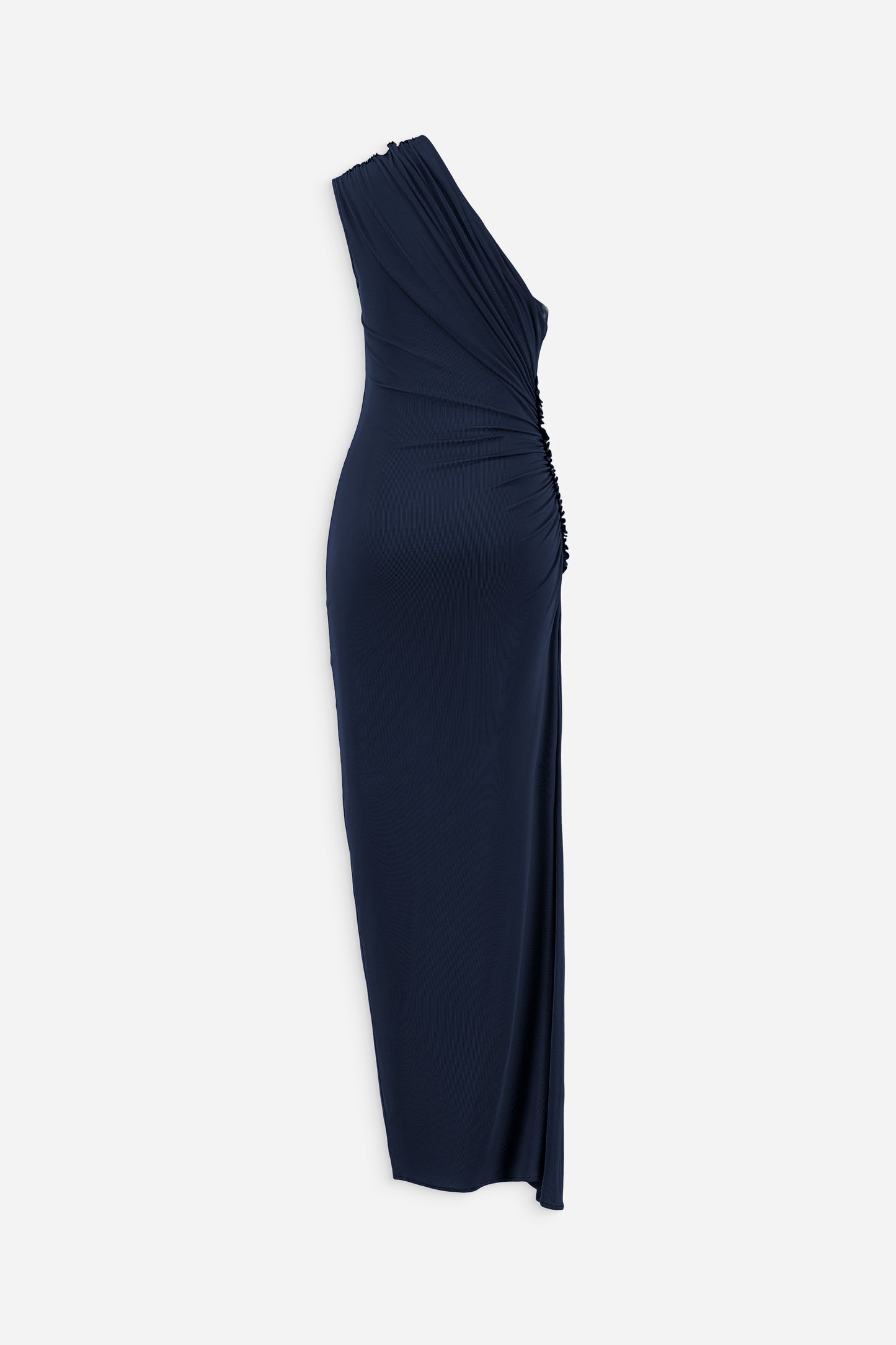 Asymmetric ruched dress
