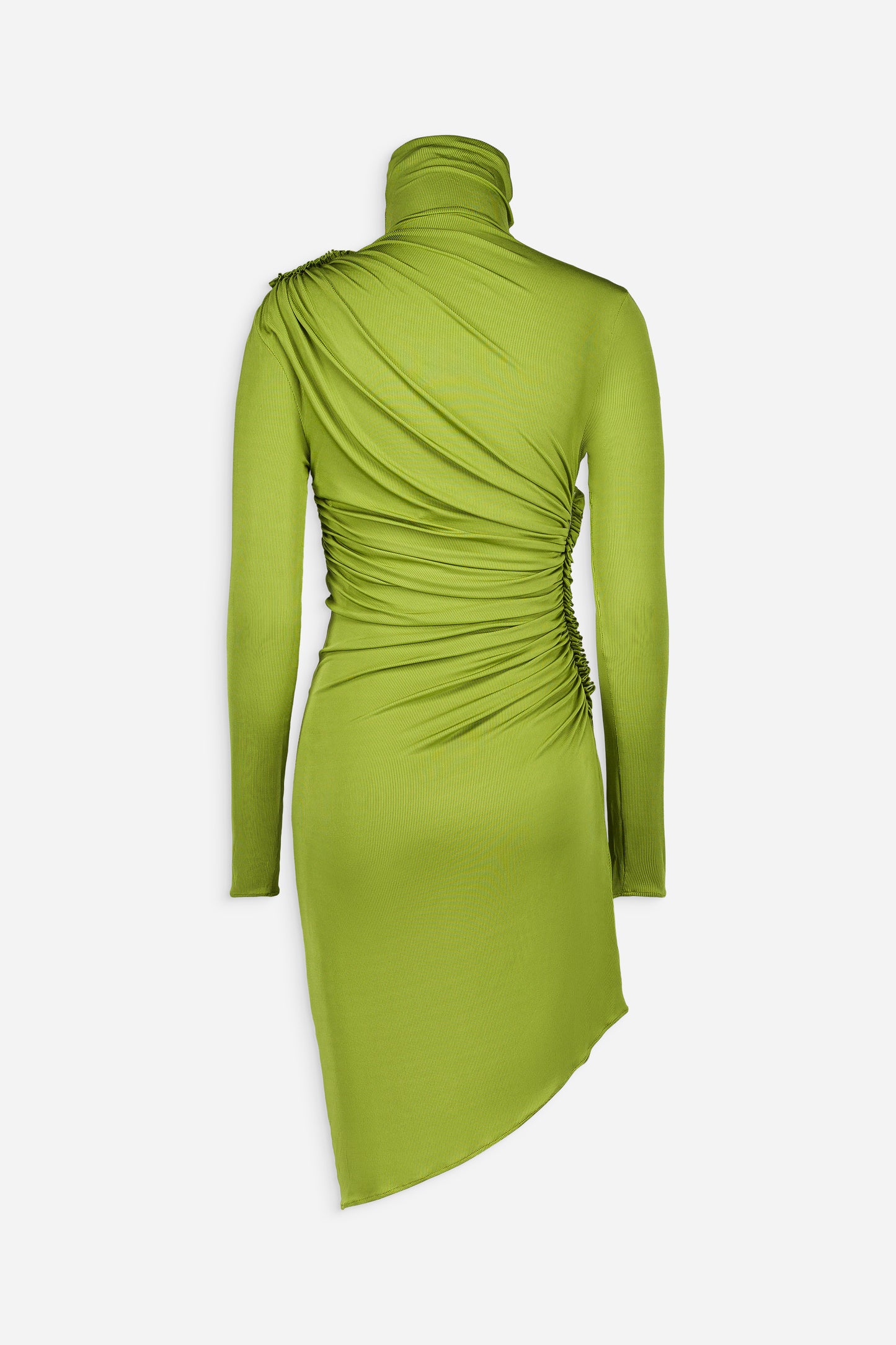 Ruched high neck mini dress