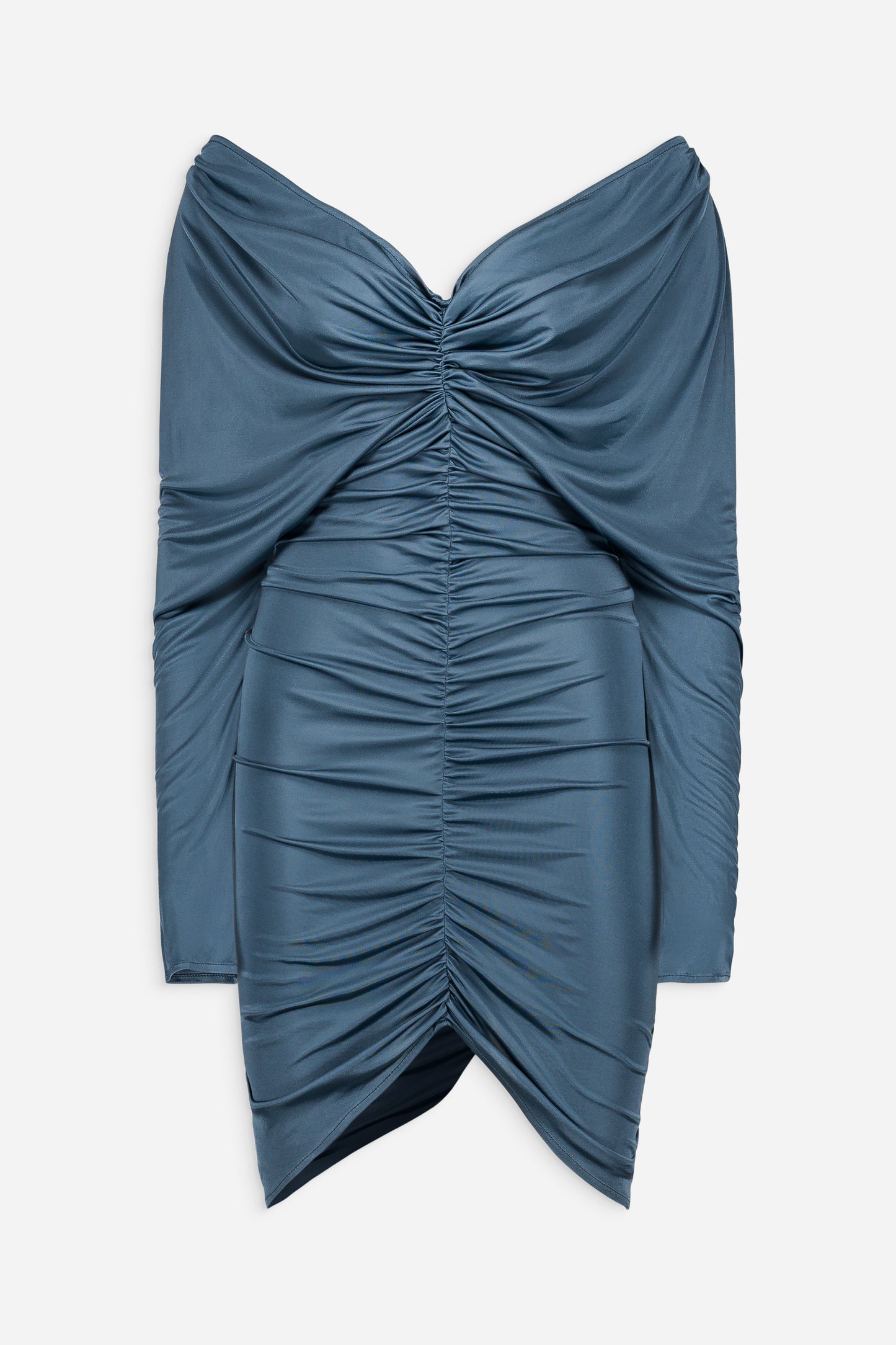 V neck ruched short dress