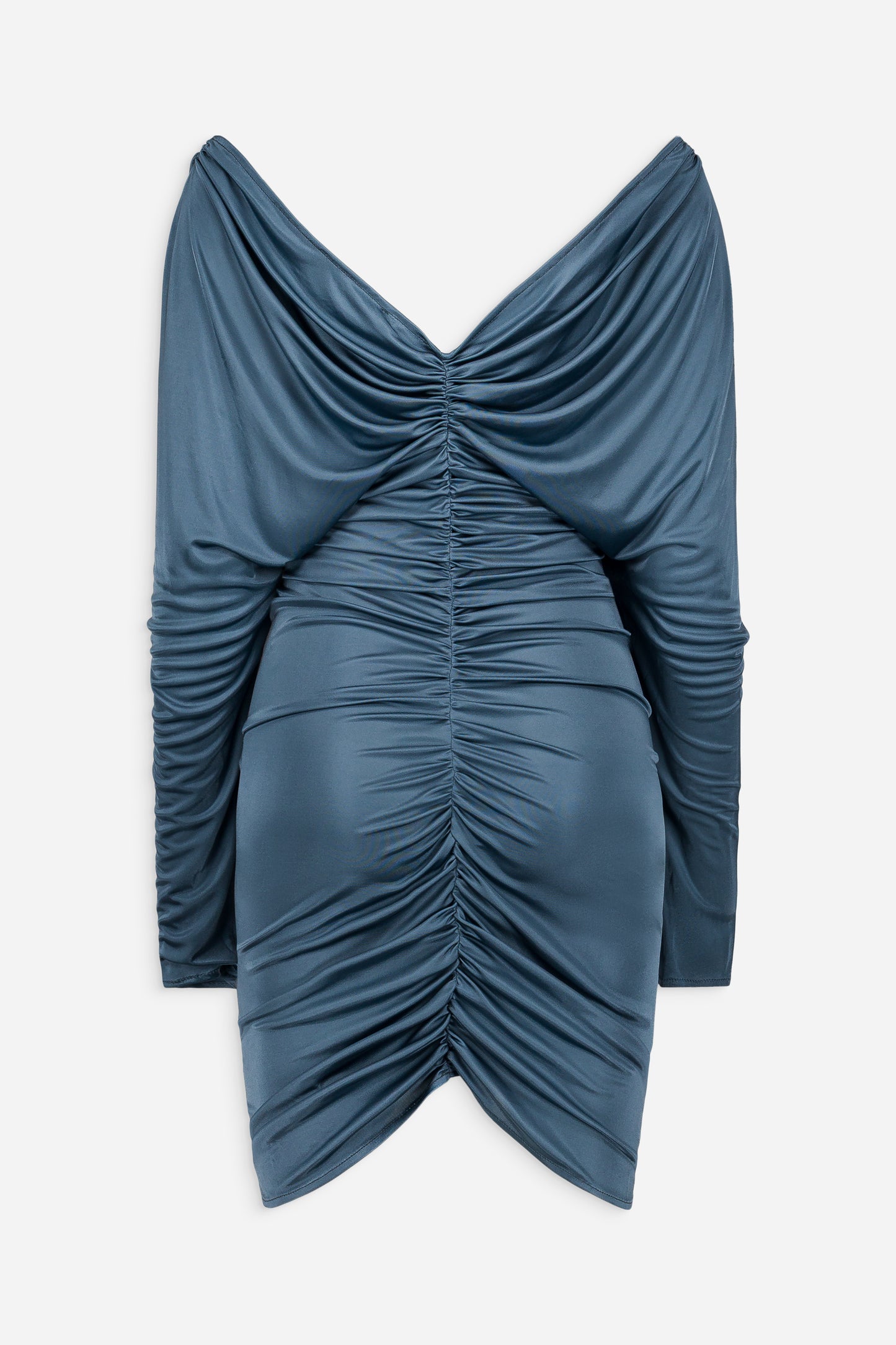 V neck ruched short dress