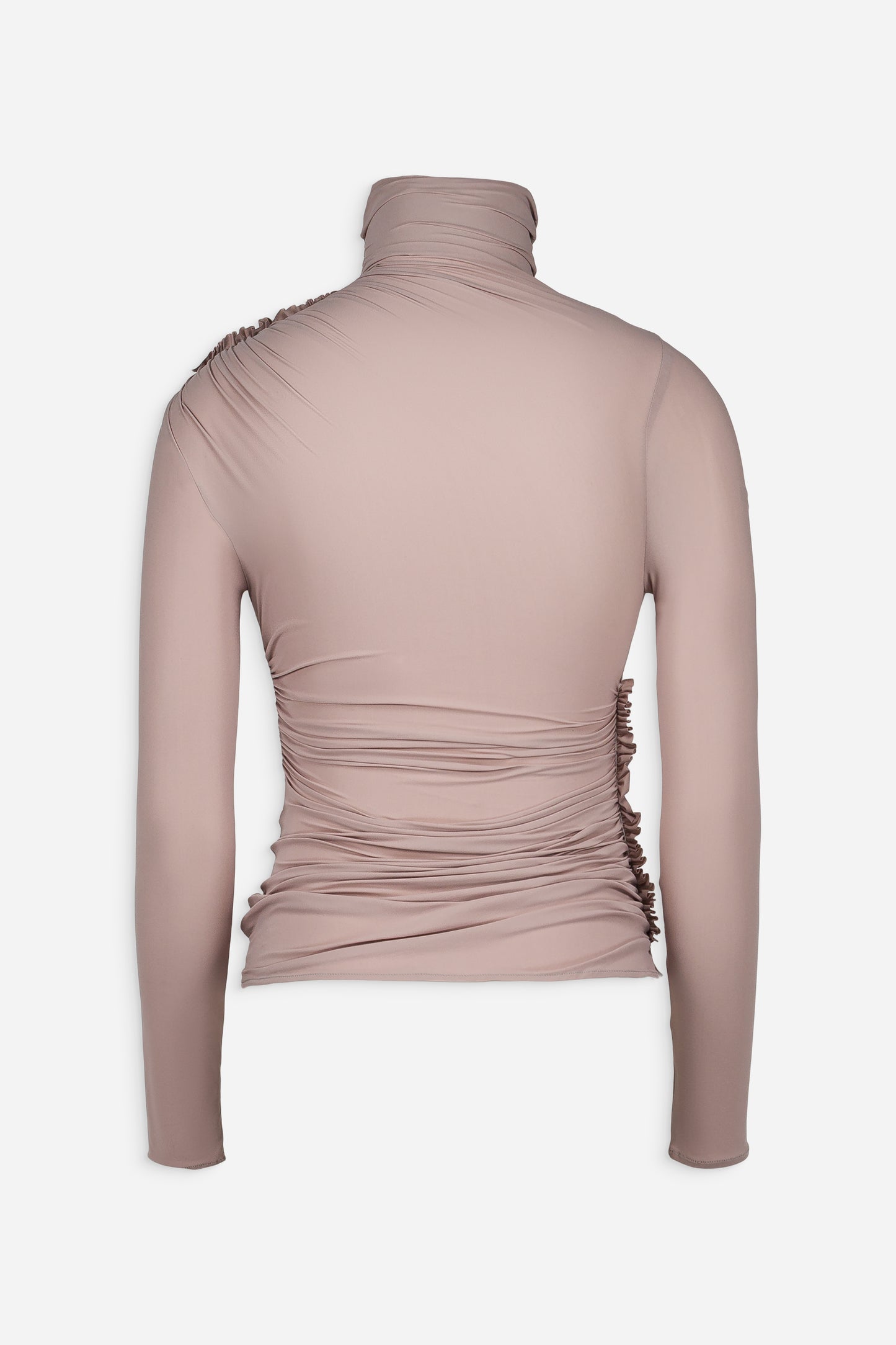 Mock neck ruched top