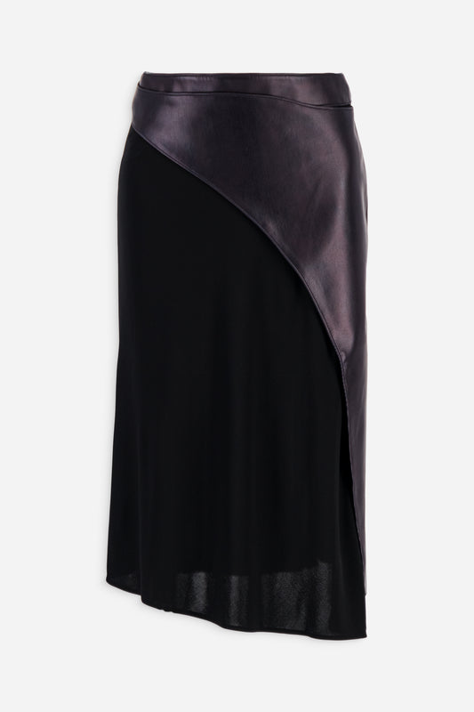 Bi-material buckle detail skirt - Exclusive