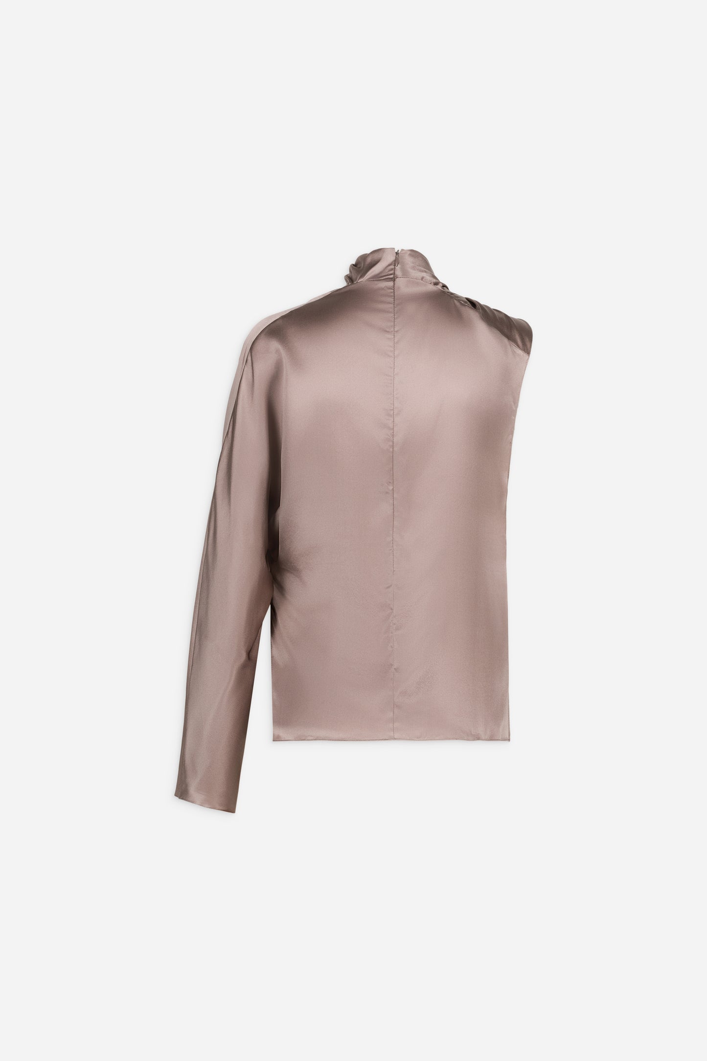 One sleeve draped silk top