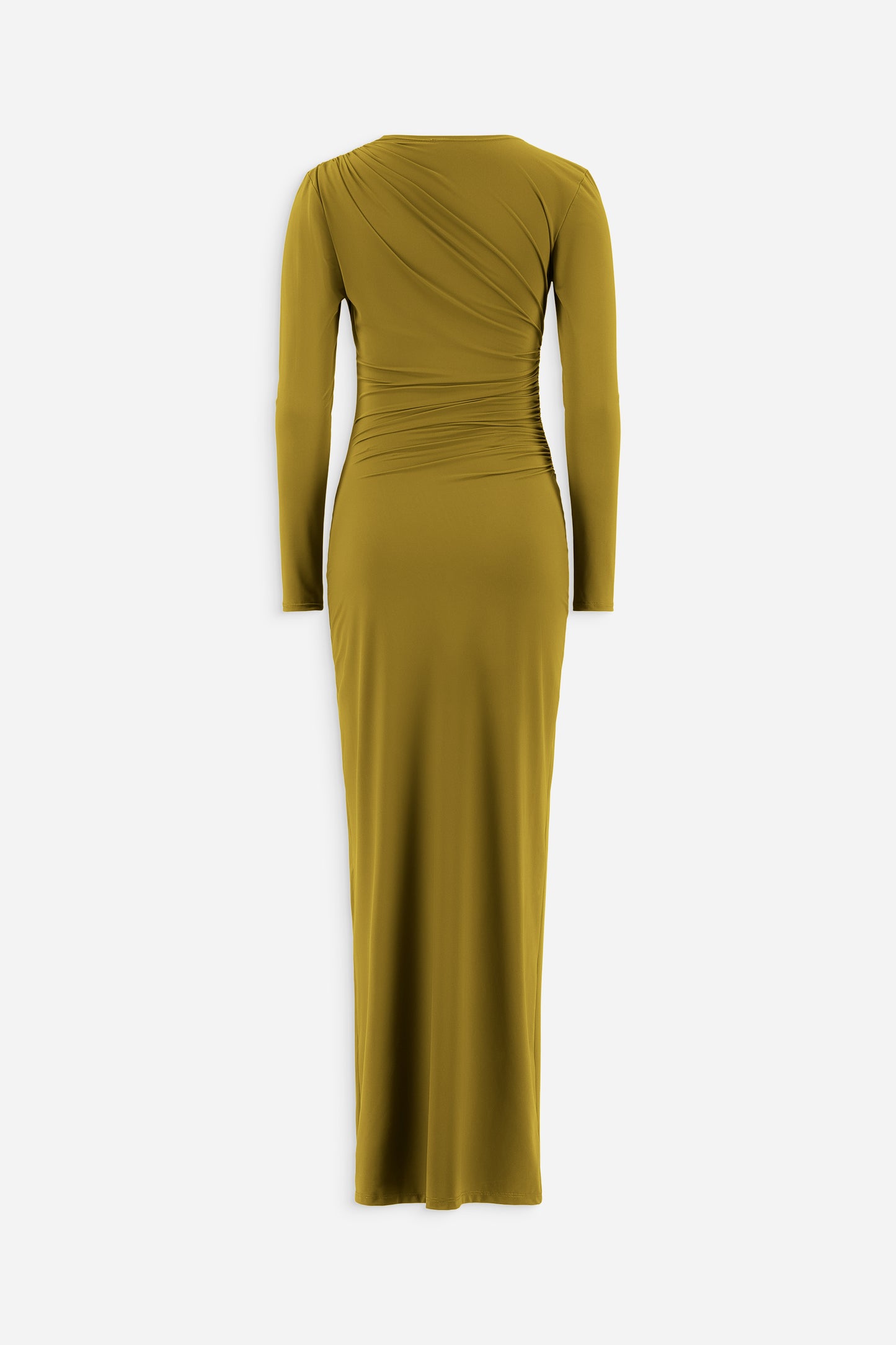 Round neck ruched dress