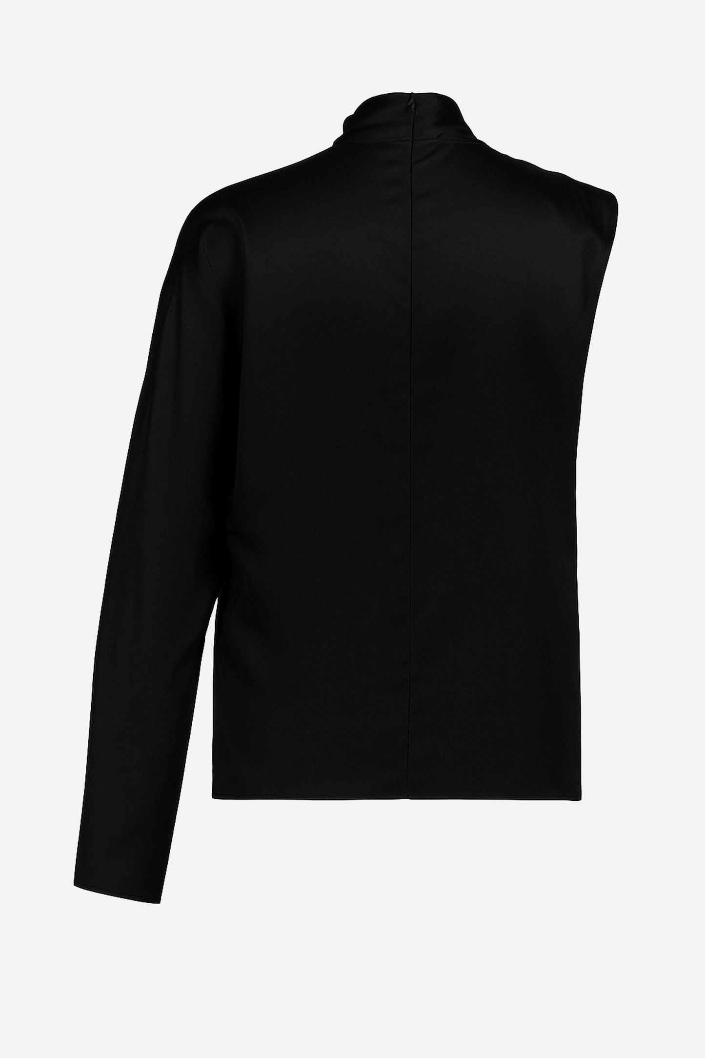 One sleeve draped silk top
