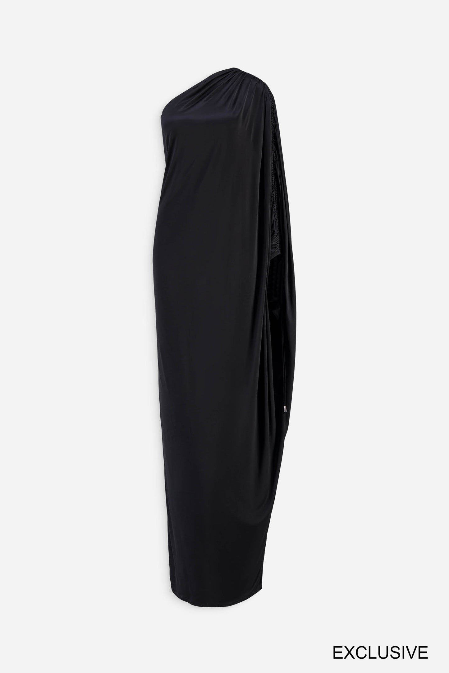 Asymetric draped gown