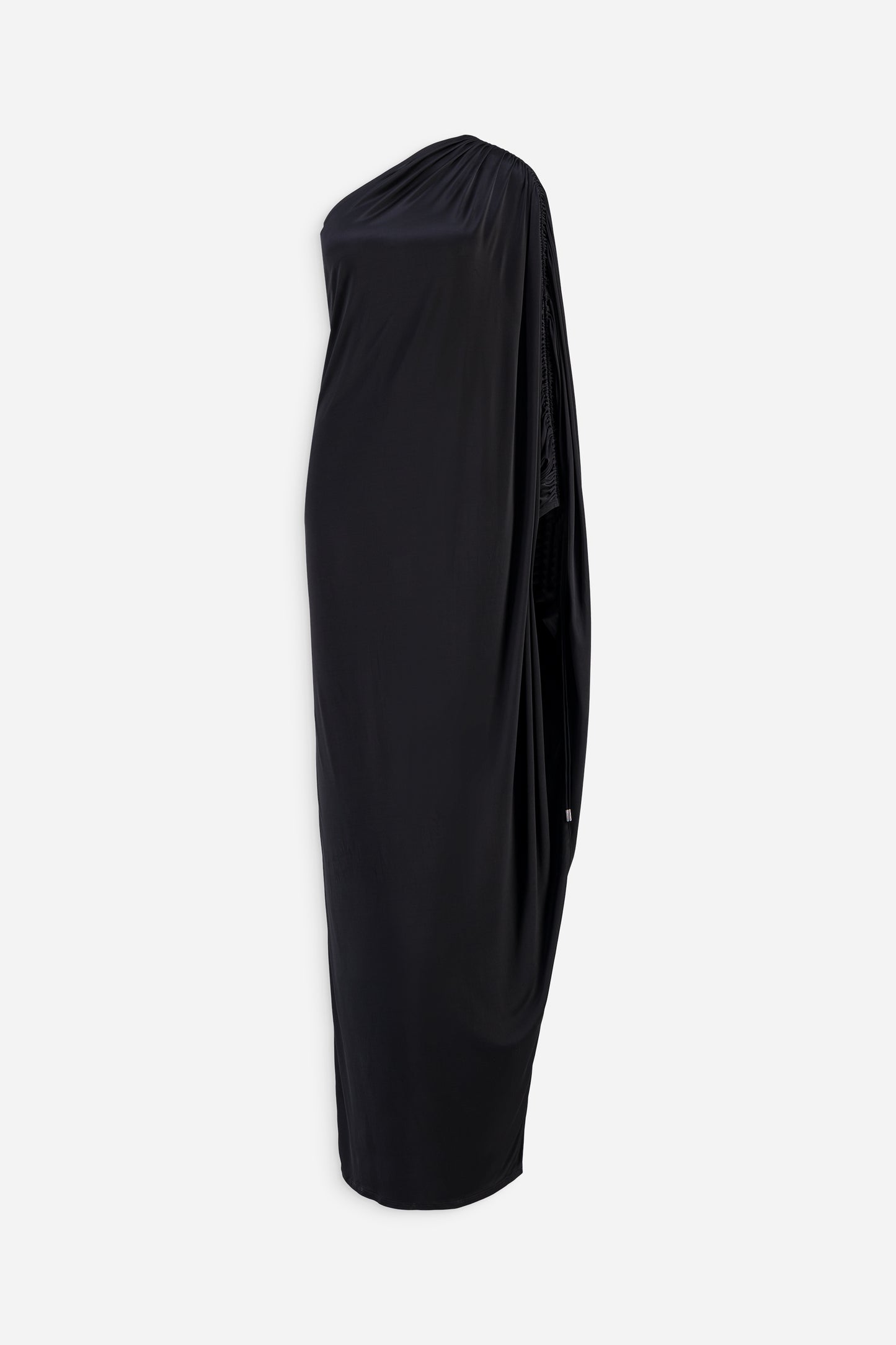 Asymetric draped gown
