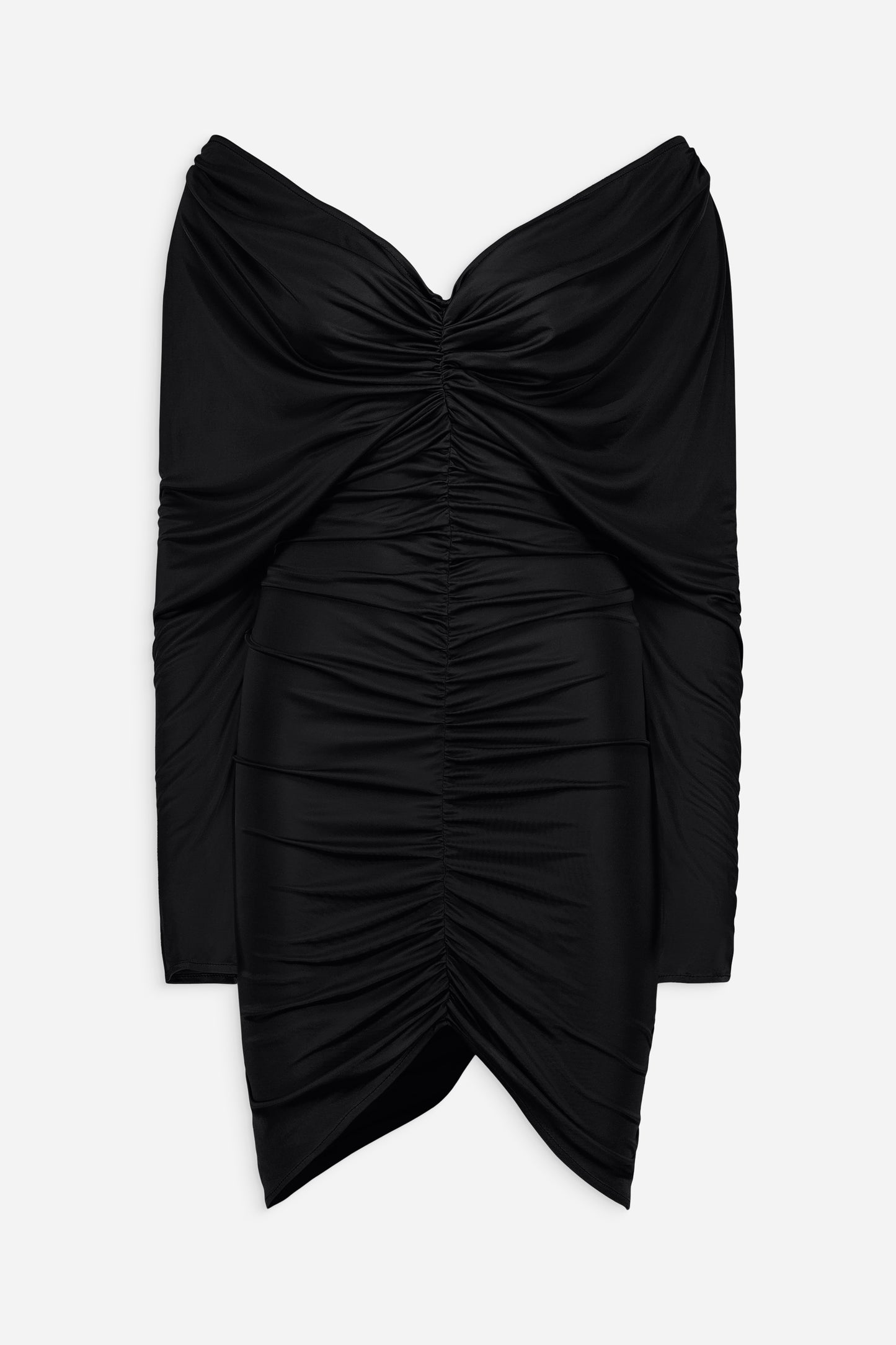 V neck ruched short dress