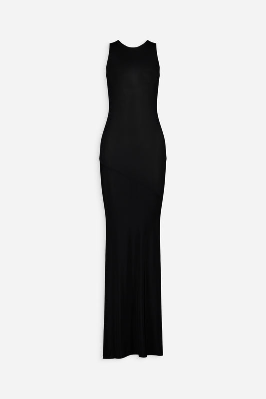 Asymmetric rushed long dress