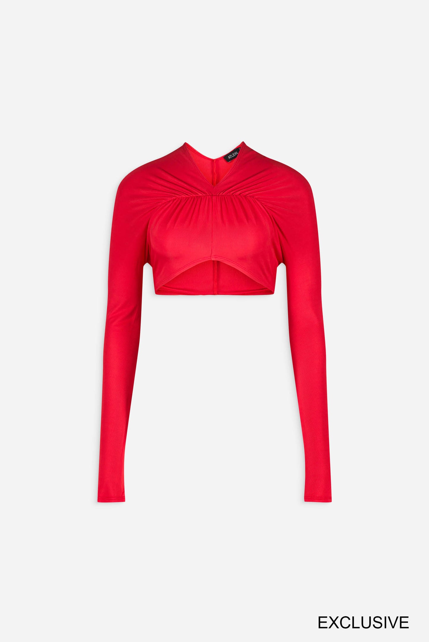 V neck front ruched crop