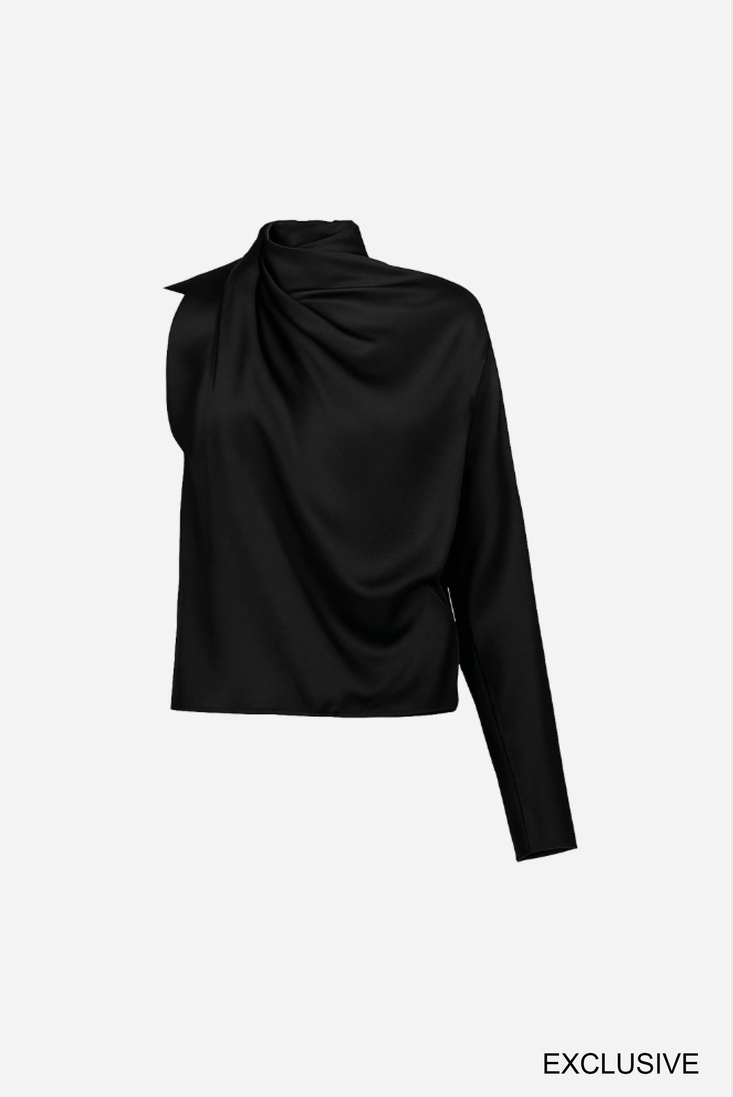One sleeve draped silk top