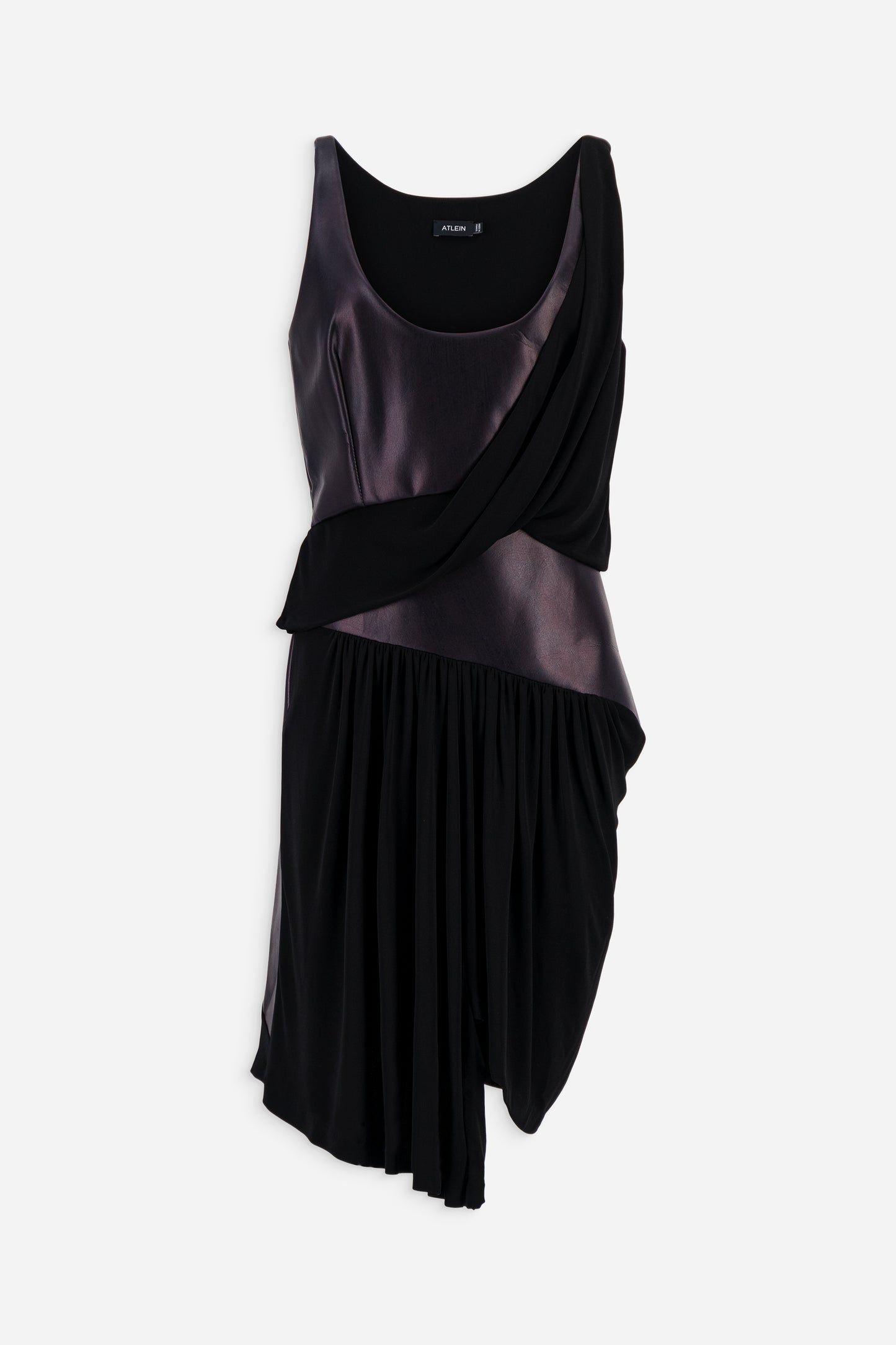 Bi-material draped dress - Exclusive